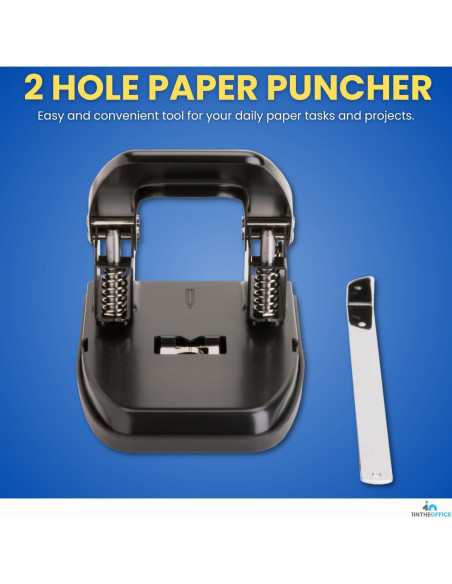 Perforadora de 2 Agujeros 1EnLaOficina, Capacidad 28 Hojas, Negra