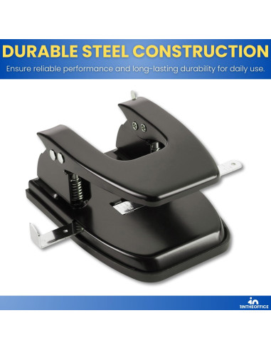 Perforadora de 2 Agujeros 1EnLaOficina, Capacidad 28 Hojas, Negra