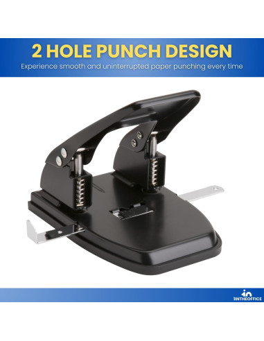 Perforadora de 2 Agujeros 1EnLaOficina, Capacidad 28 Hojas, Negra