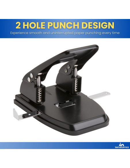Perforadora de 2 Agujeros 1EnLaOficina, Capacidad 28 Hojas, Negra