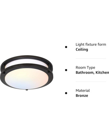 Luz de Techo LED Hykolity 25.4 cm 17W Regulable Bronce