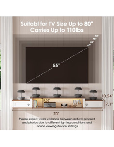 Soporte de TV flotante JanflyHome JFLDSG2501 con luz LED 2