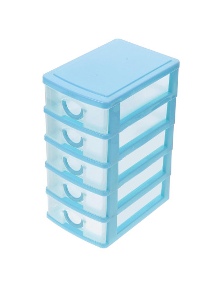 Organizador de Escritorio NUOBESTY 5 Cajones Azul 18.6x13x9cm