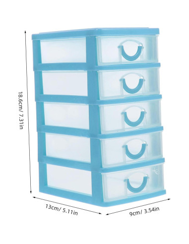Organizador de Escritorio NUOBESTY 5 Cajones Azul 18.6x13x9cm