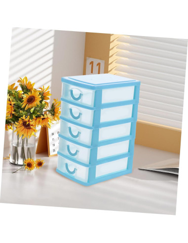 Organizador de Escritorio NUOBESTY 5 Cajones Azul 18.6x13x9cm