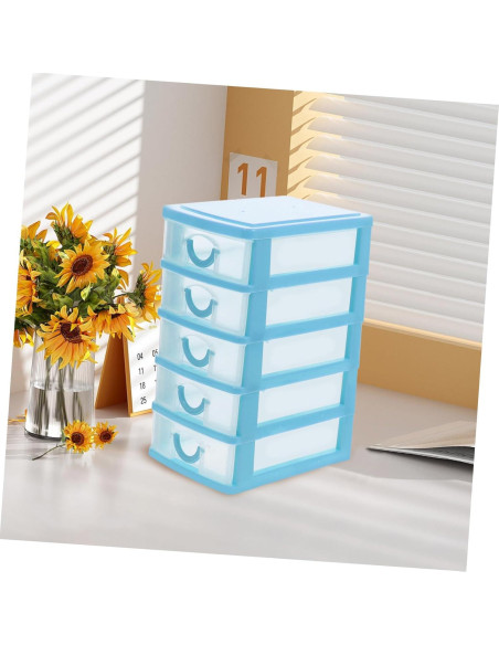 Organizador de Escritorio NUOBESTY 5 Cajones Azul 18.6x13x9cm