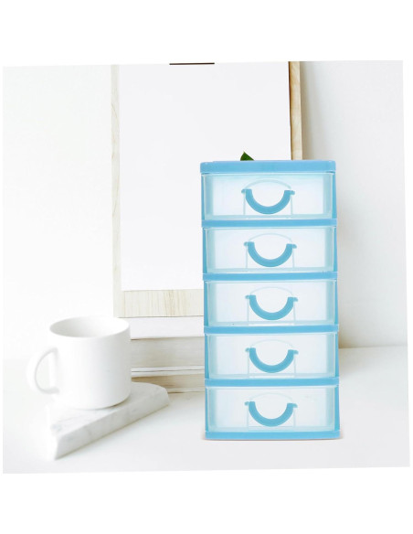 Organizador de Escritorio NUOBESTY 5 Cajones Azul 18.6x13x9cm
