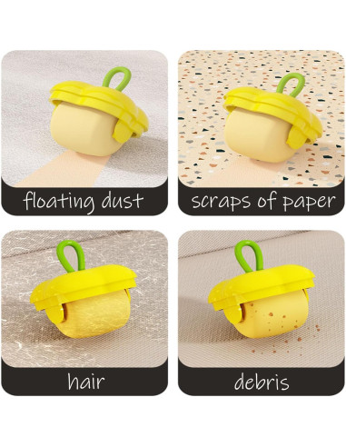 Rodillo de Pelusa Reutilizable JSRATVC Amarillo 2 - Ecológico y Portátil