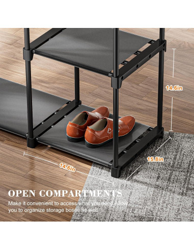 Armario Portátil Neatrays 121.4x40.1x161 cm con 4 Estantes