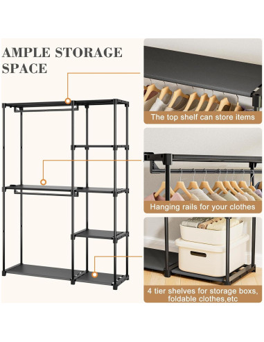 Armario Portátil Neatrays 121.4x40.1x161 cm con 4 Estantes
