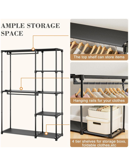 Armario Portátil Neatrays 121.4x40.1x161 cm con 4 Estantes