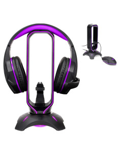 Soporte para Auriculares de Juegos ENHANCE RGB con Bungee y USB