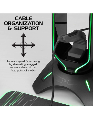 Soporte para Auriculares de Juegos ENHANCE RGB con Bungee y USB