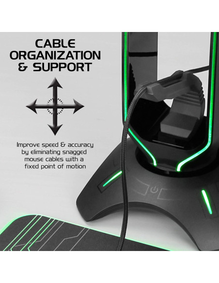 Soporte para Auriculares de Juegos ENHANCE RGB con Bungee y USB