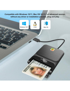 Lector CAC Militar USB-C Recbot 12026-9C Compatible Windows/Mac 2