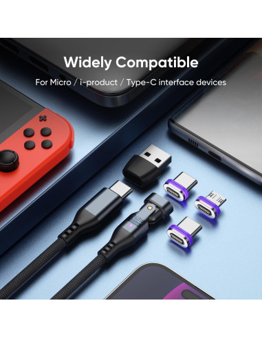 Cable de carga magnético Bojianxin 240W USB-C 1.83m