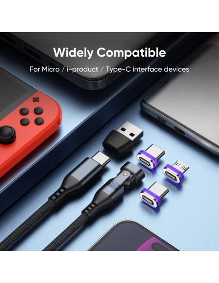 Cable de carga magnético Bojianxin 240W USB-C 1.83m