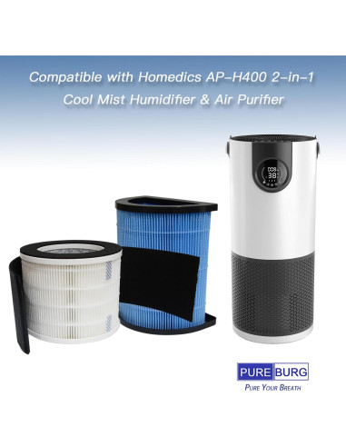 Filtros de Reemplazo PUREBURG H13 HEPA para Humidificador y Purificador Homedics AP-H400