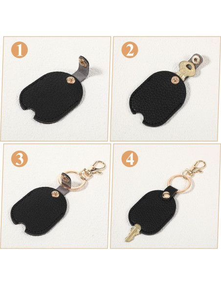 Funda de Llave de Coche de Cuero FdcLixuvol Universal Negra