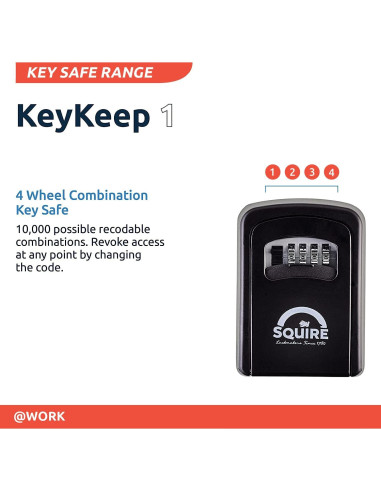Caja de Seguridad para Llaves Squire Key Keep 1 - Combinación 4 Ruedas
