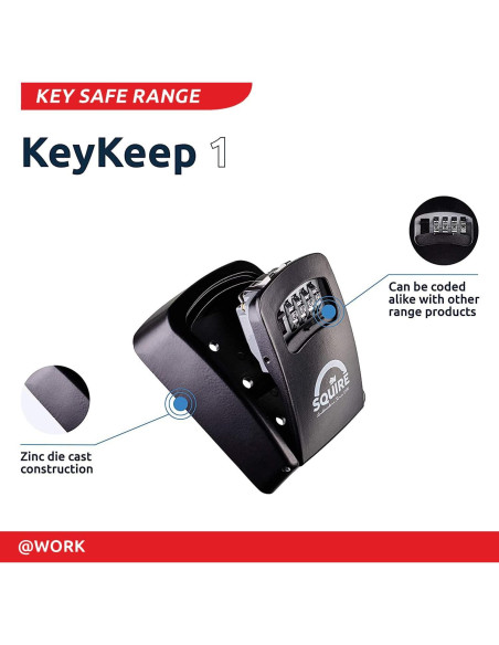 Caja de Seguridad para Llaves Squire Key Keep 1 - Combinación 4 Ruedas