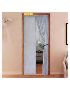 Cortina de Puerta Aislada Magnética SANJINFON 81x205 cm Gris