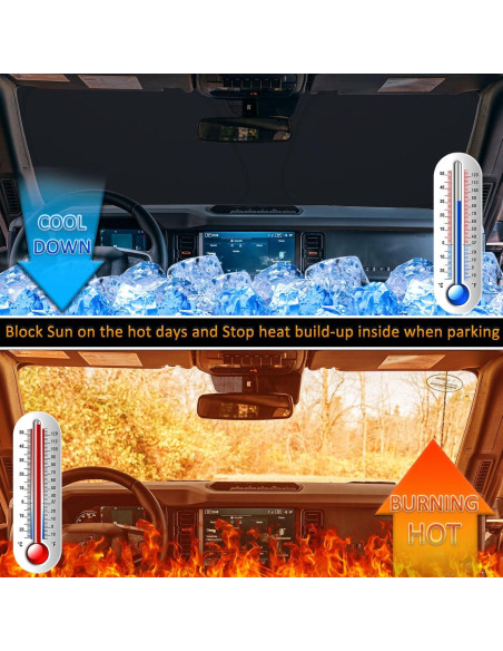 Parasol Plegable TOPINSTALL para Parabrisas Ford Bronco 2021-2025