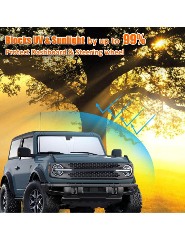 Parasol Plegable TOPINSTALL para Parabrisas Ford Bronco 2021-2025
