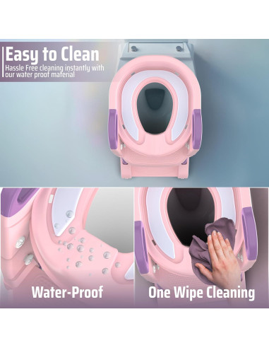 Inodoro de Entrenamiento 3 en 1 SafiSpiral Rosa Plegable