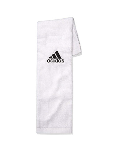 Toalla de equipo adidas blanca con cierre de gancho y bucle