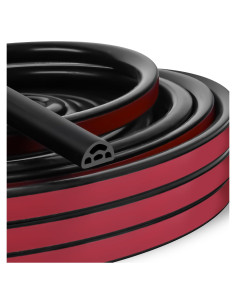 Sello de Puerta y Ventana CloudBuyer 12M Goma Autoadhesivo Negro