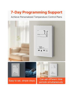 Termostato Programable VEVOR 7 Días con Pantalla Táctil LCD 2