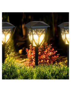Luces Solares para Jardín Ensenior 3000K Pack de 6 Impermeables