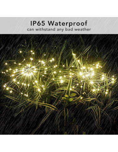 Luces de Jardín Solares FOOING 4 Pcs 120 LED IP65 Blanco Cálido