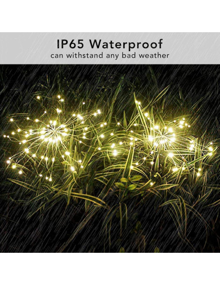 Luces de Jardín Solares FOOING 4 Pcs 120 LED IP65 Blanco Cálido