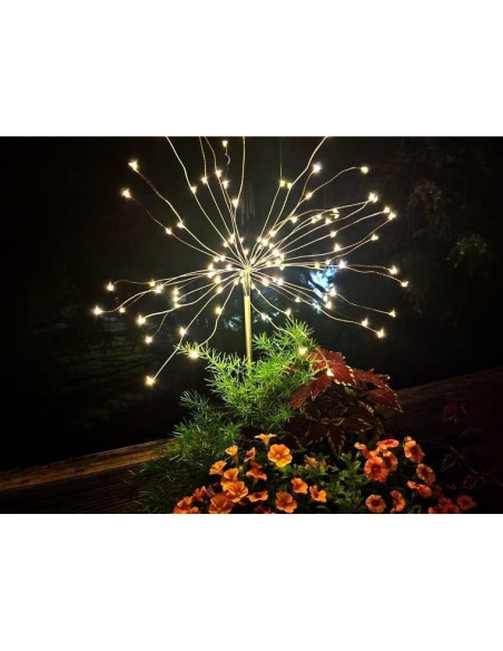 Luces de Jardín Solares FOOING 4 Pcs 120 LED IP65 Blanco Cálido