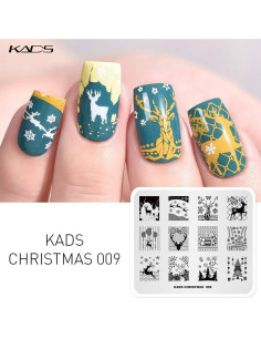 KADS 5 Placas de Estampado de Uñas de Navidad 8x7cm 2