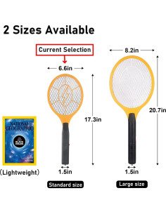 Raqueta Eléctrica para Moscas GameXcel - Paquete de 2, 420g 2