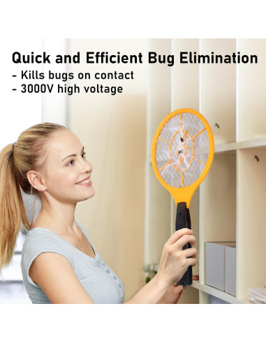 Raqueta Eléctrica para Moscas GameXcel - Paquete de 2, 420g