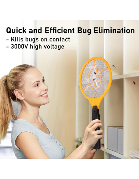 Raqueta Eléctrica para Moscas GameXcel - Paquete de 2, 420g