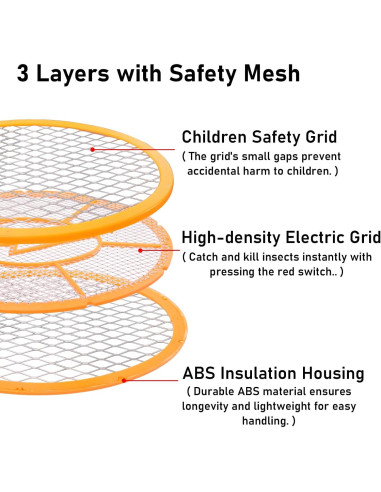 Raqueta Eléctrica para Moscas GameXcel - Paquete de 2, 420g