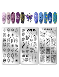 Conjunto de 3 Placas de Estampado de Uñas PH PandaHall