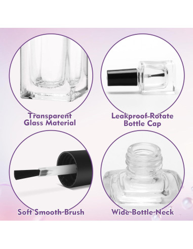 Botellas de Esmalte de Uñas Vacías AHIER 7ml - 5 Piezas