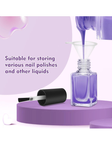 Botellas de Esmalte de Uñas Vacías AHIER 7ml - 5 Piezas