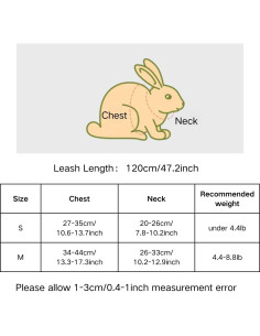 Conjunto Arnés y Correa Ajustable Copfeu para Conejos Azul 2