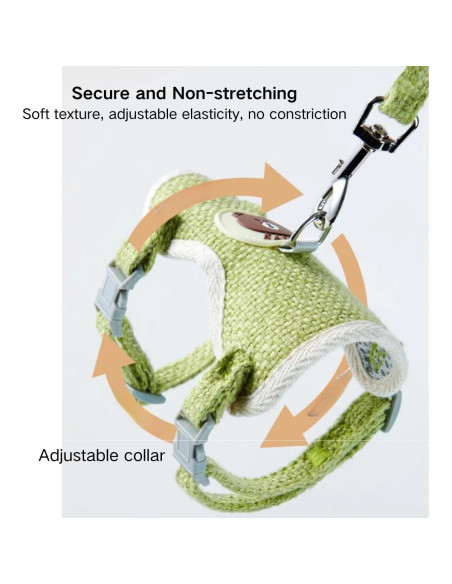 Conjunto Arnés y Correa Ajustable Copfeu para Conejos Azul