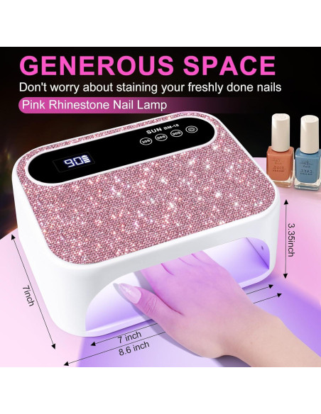 Lámpara de Uñas LED ANYINS 126W Rosa con Sensor Automático