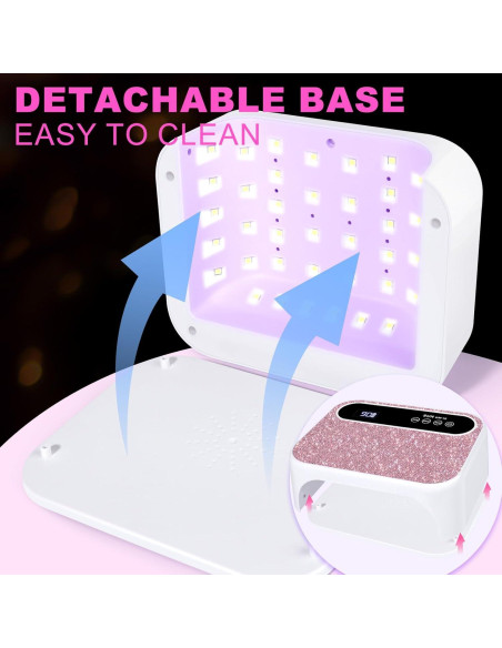 Lámpara de Uñas LED ANYINS 126W Rosa con Sensor Automático