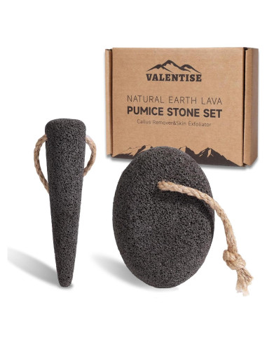 Juego de 2 Piedras Pómez Naturales VALENTISE para Pies