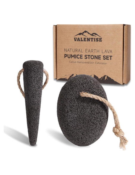 Juego de 2 Piedras Pómez Naturales VALENTISE para Pies
